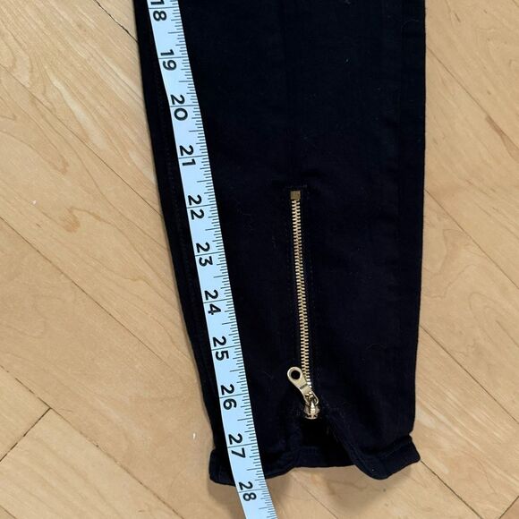 FRAME Le High Skinny Split Zip-Hem Ankle Jeans in Noir 29 - Picture 4 of 12